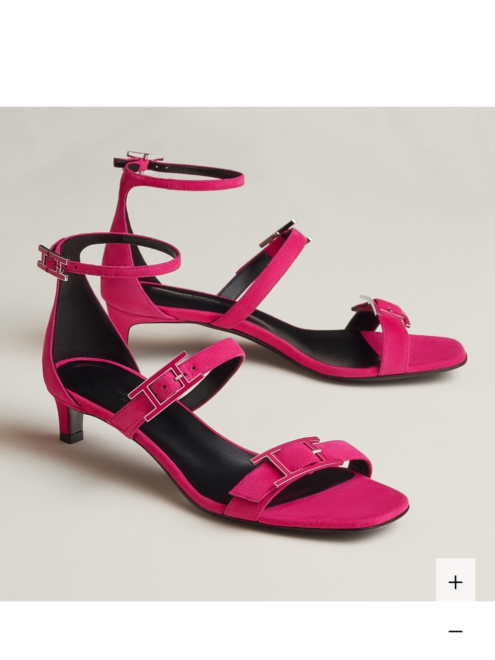Hermes Hot Pink Strappy Ankle-Heel Sandals